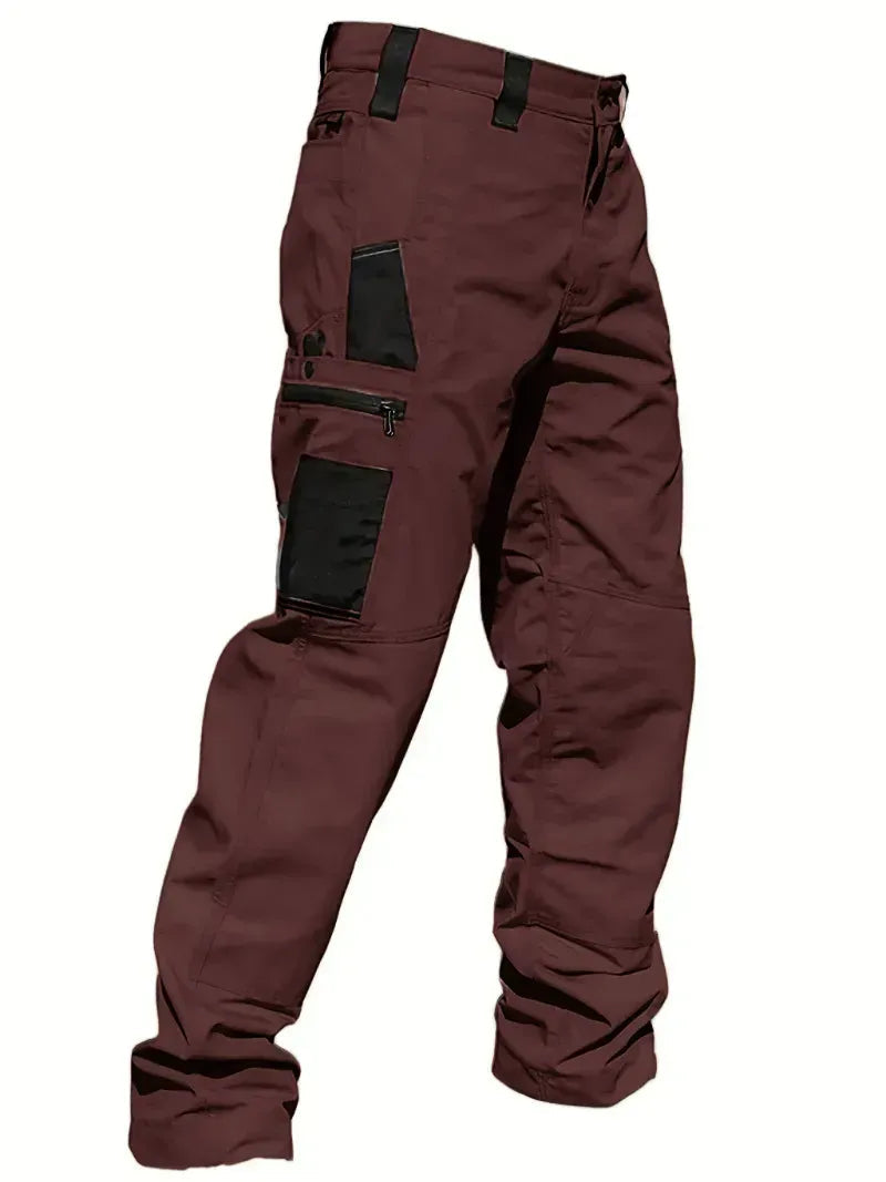 Mens Ripstop Tactical Cargo Trousers Zip Side Pockets