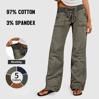 ⚡FINAL SALE⚡- Women's High-Stretch Mid-Rise Straight-Leg Trousers