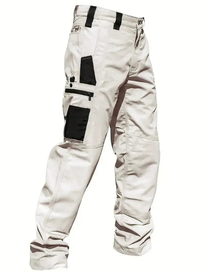 Mens Ripstop Tactical Cargo Trousers Zip Side Pockets