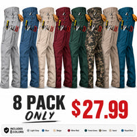 8 PACK ONLY $27.99 Includes: Grey+Blue+Light khaki+Red+Dark green+Camouflage+Khaki+Deep Blue