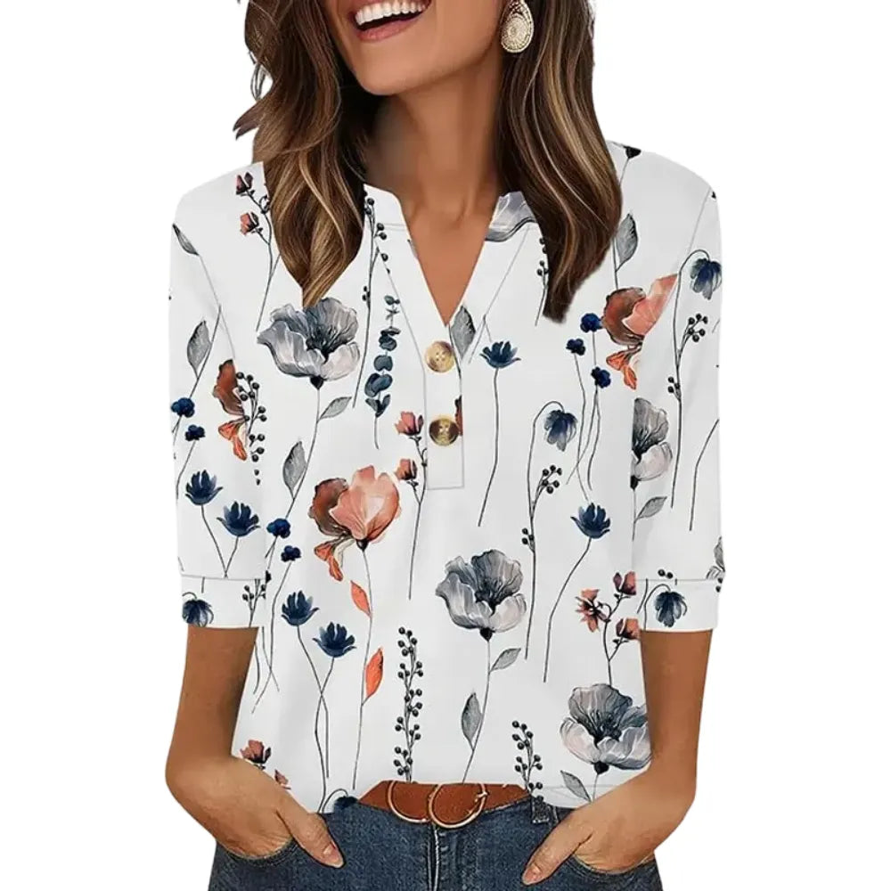 Women's Tops 3/4 Sleeve Heley Shirts for Women Summer Fashion Blouses