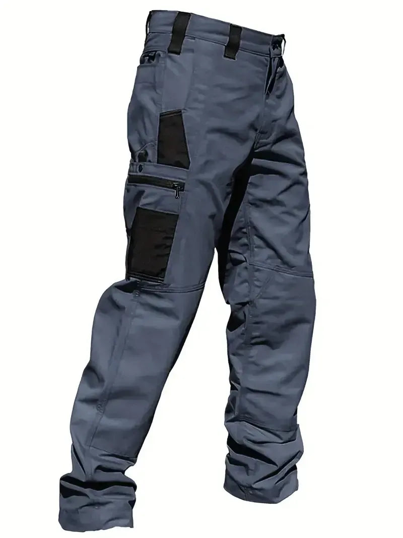 Mens Ripstop Tactical Cargo Trousers Zip Side Pockets