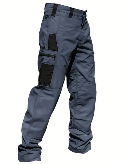 Mens Ripstop Tactical Cargo Trousers Zip Side Pockets