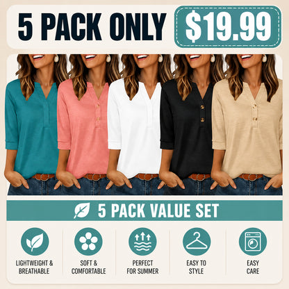 Women's Tops 3/4 Sleeve Heley Shirts for Women Summer Fashion Blouses