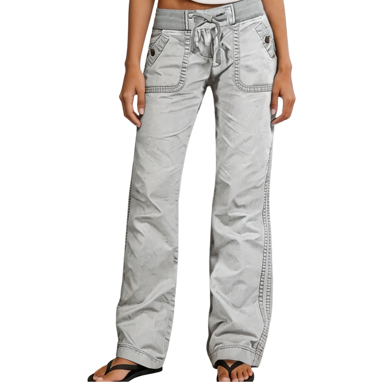 ⚡FINAL SALE⚡- Women's High-Stretch Mid-Rise Straight-Leg Trousers