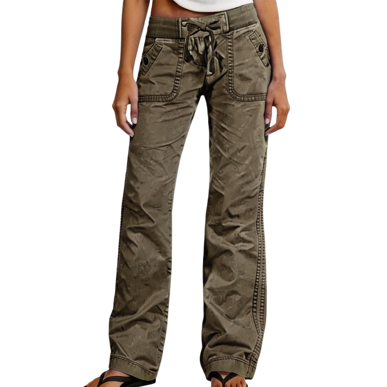 ⚡FINAL SALE⚡- Women's High-Stretch Mid-Rise Straight-Leg Trousers