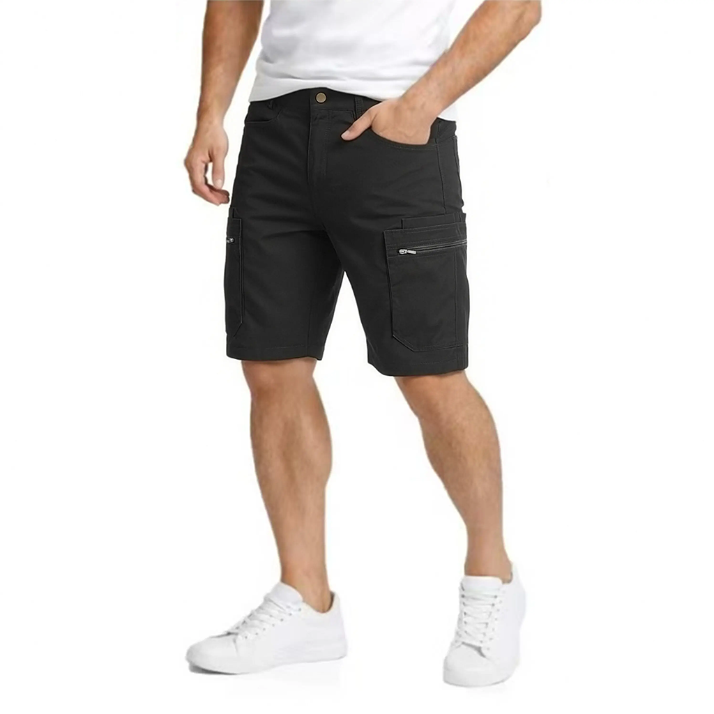Multi Pack Men Casual Work Cargo Shorts, Button Waist Belt Loops, Secure Zip Side Cargo Pockets Lightweight Outdoor Walking Short Pants