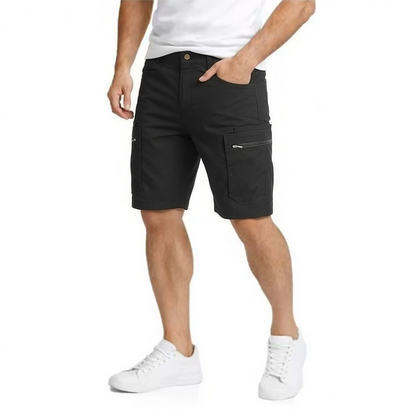 Multi Pack Men Casual Work Cargo Shorts, Button Waist Belt Loops, Secure Zip Side Cargo Pockets Lightweight Outdoor Walking Short Pants