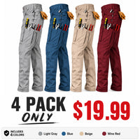 4 PACK ONLY $19.99  Includes: Grey+Blue+Light khaki+Red