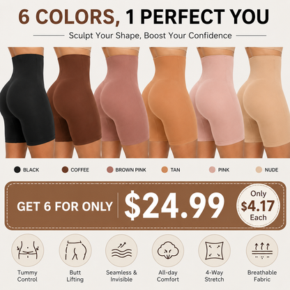 Women High Waisted Seamless Sculpting Underwear Tummy Control Body Shaper Thigh Slimming Shapewear Shorts