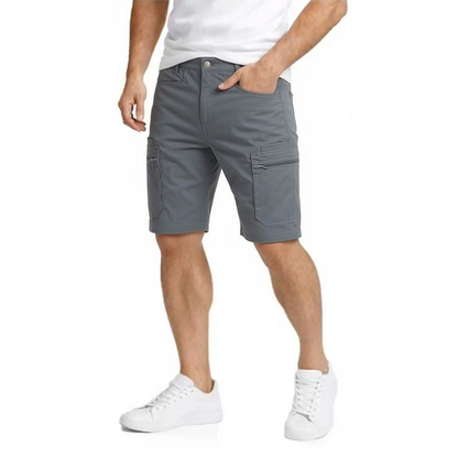 Multi Pack Men Casual Work Cargo Shorts, Button Waist Belt Loops, Secure Zip Side Cargo Pockets Lightweight Outdoor Walking Short Pants