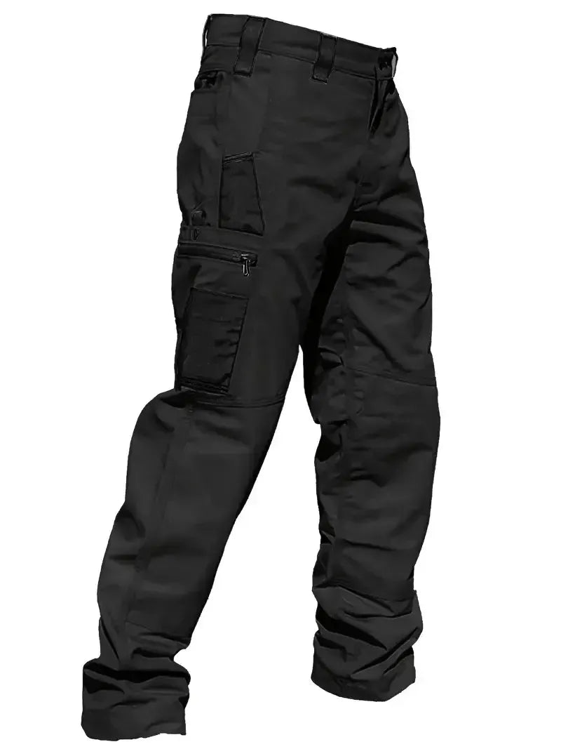 Mens Ripstop Tactical Cargo Trousers Zip Side Pockets
