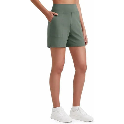 Women's Athletic Shorts High Waisted Running Yoga Shorts Summer Casual Burmuda Shorts with Pockets Activewear