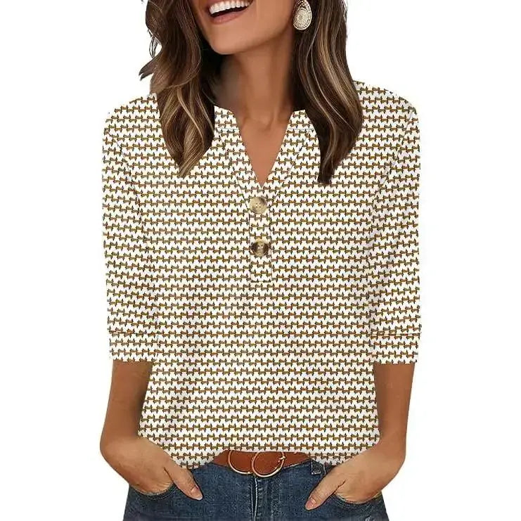 Women's Tops 3/4 Sleeve Heley Shirts for Women Summer Fashion Blouses