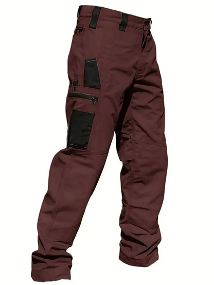 Mens Ripstop Tactical Cargo Trousers Zip Side Pockets