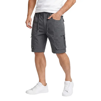 Multi Pack Men Casual Work Cargo Shorts, Button Waist Belt Loops, Secure Zip Side Cargo Pockets Lightweight Outdoor Walking Short Pants