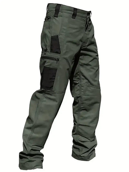 Mens Ripstop Tactical Cargo Trousers Zip Side Pockets