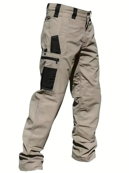 Mens Ripstop Tactical Cargo Trousers Zip Side Pockets