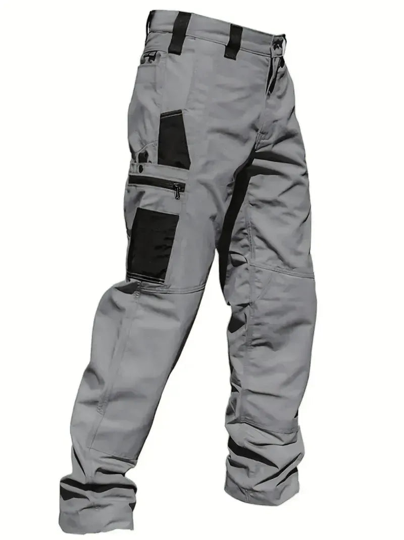 Mens Ripstop Tactical Cargo Trousers Zip Side Pockets