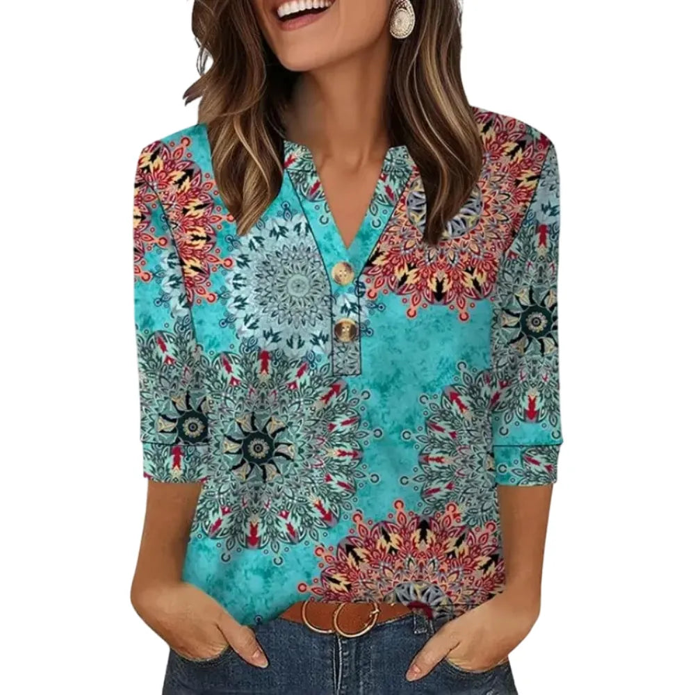 Women's Tops 3/4 Sleeve Heley Shirts for Women Summer Fashion Blouses