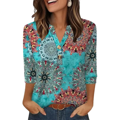Women's Tops 3/4 Sleeve Heley Shirts for Women Summer Fashion Blouses