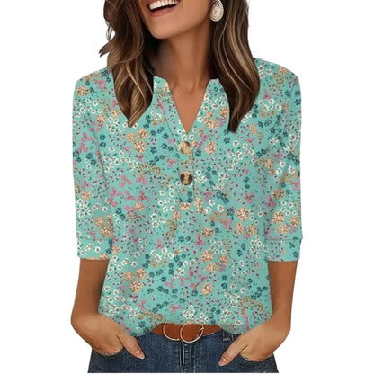 Women's Tops 3/4 Sleeve Heley Shirts for Women Summer Fashion Blouses